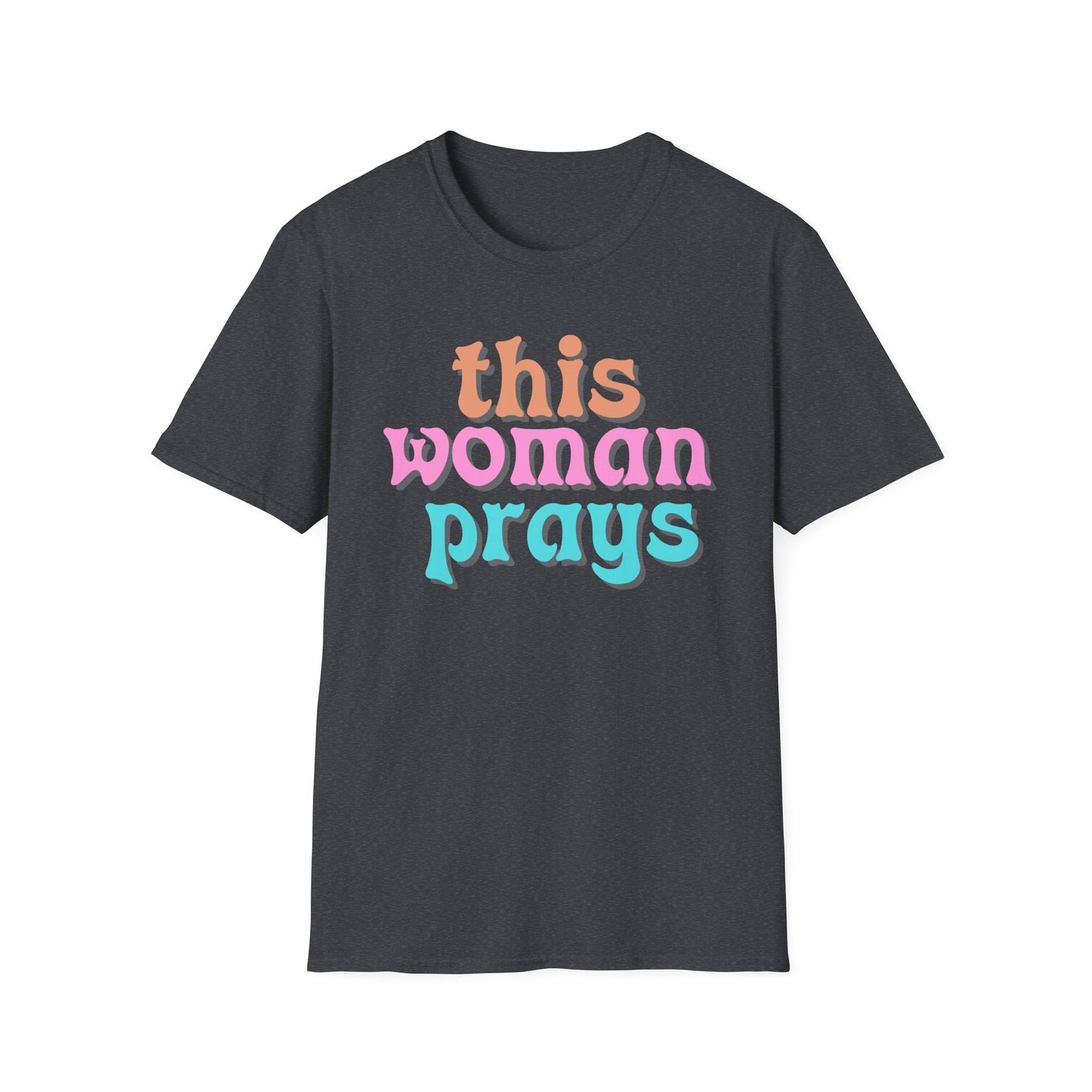 Christian Faith Unisex Tee, Praying Woman Softstyle T-Shirt, Religious Prayer Shirt, Divine Spirituality Top, Religious Gift Apparel