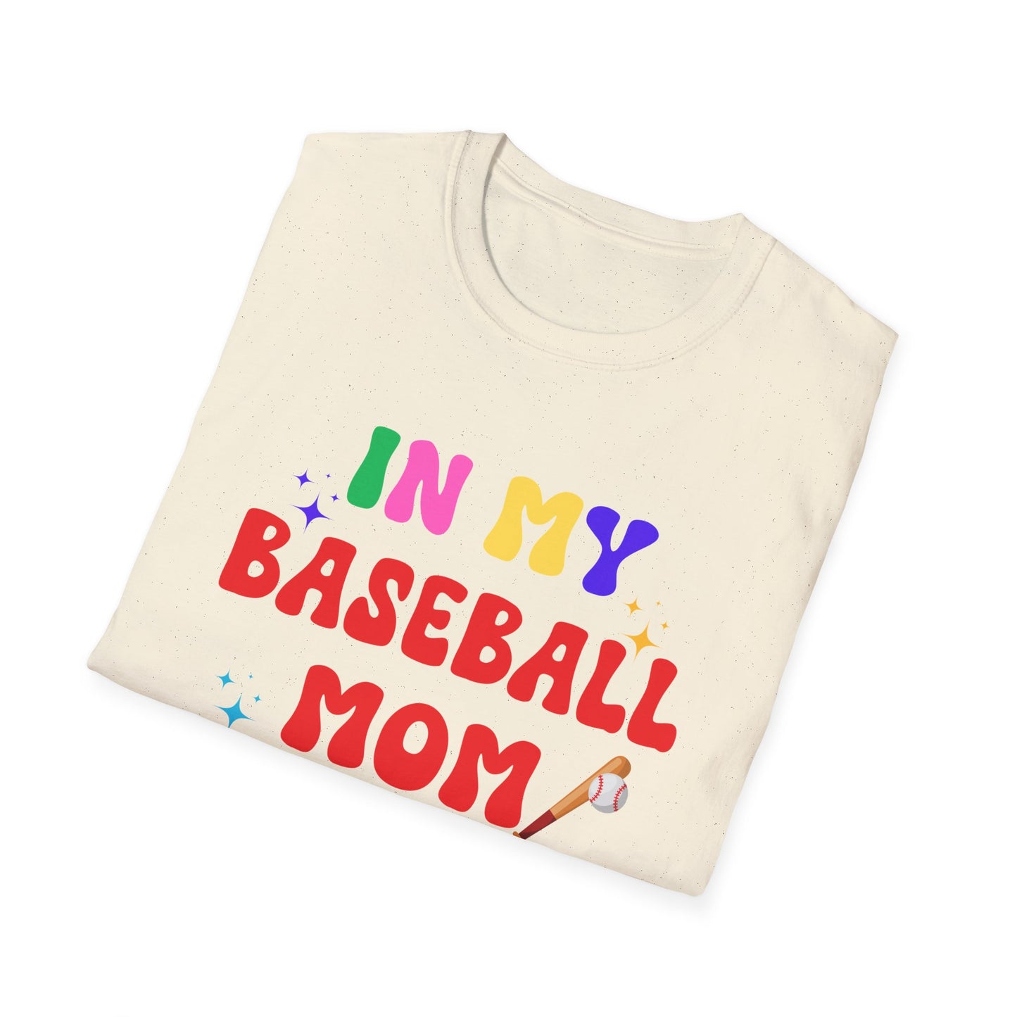 Baseball Mom Era Unisex Softstyle T-Shirt, Sports Mom Tee, Mom Life Shirt, Baseball Mom Gift, Softstyle Tee for Mom