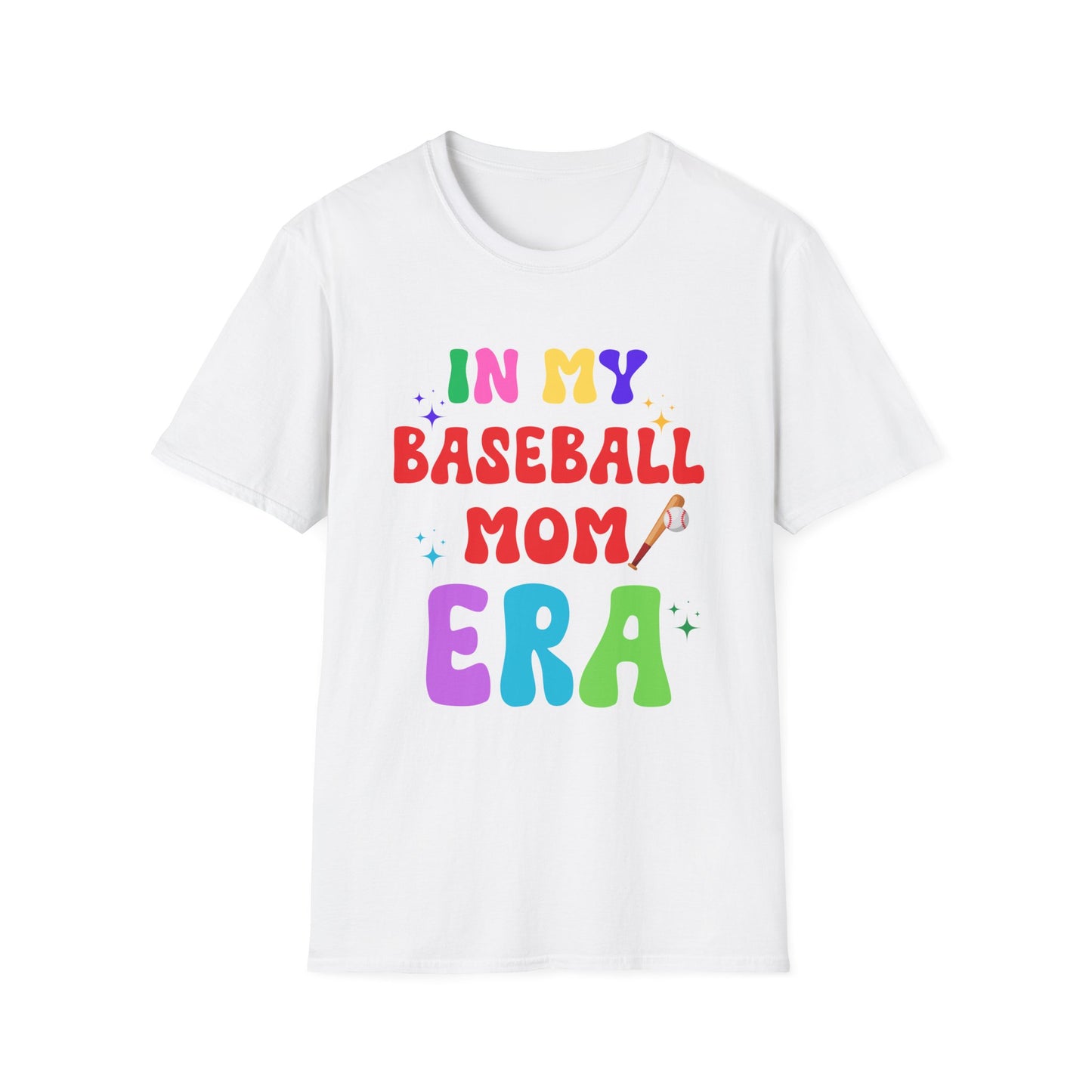 Baseball Mom Era Unisex Softstyle T-Shirt, Sports Mom Tee, Mom Life Shirt, Baseball Mom Gift, Softstyle Tee for Mom