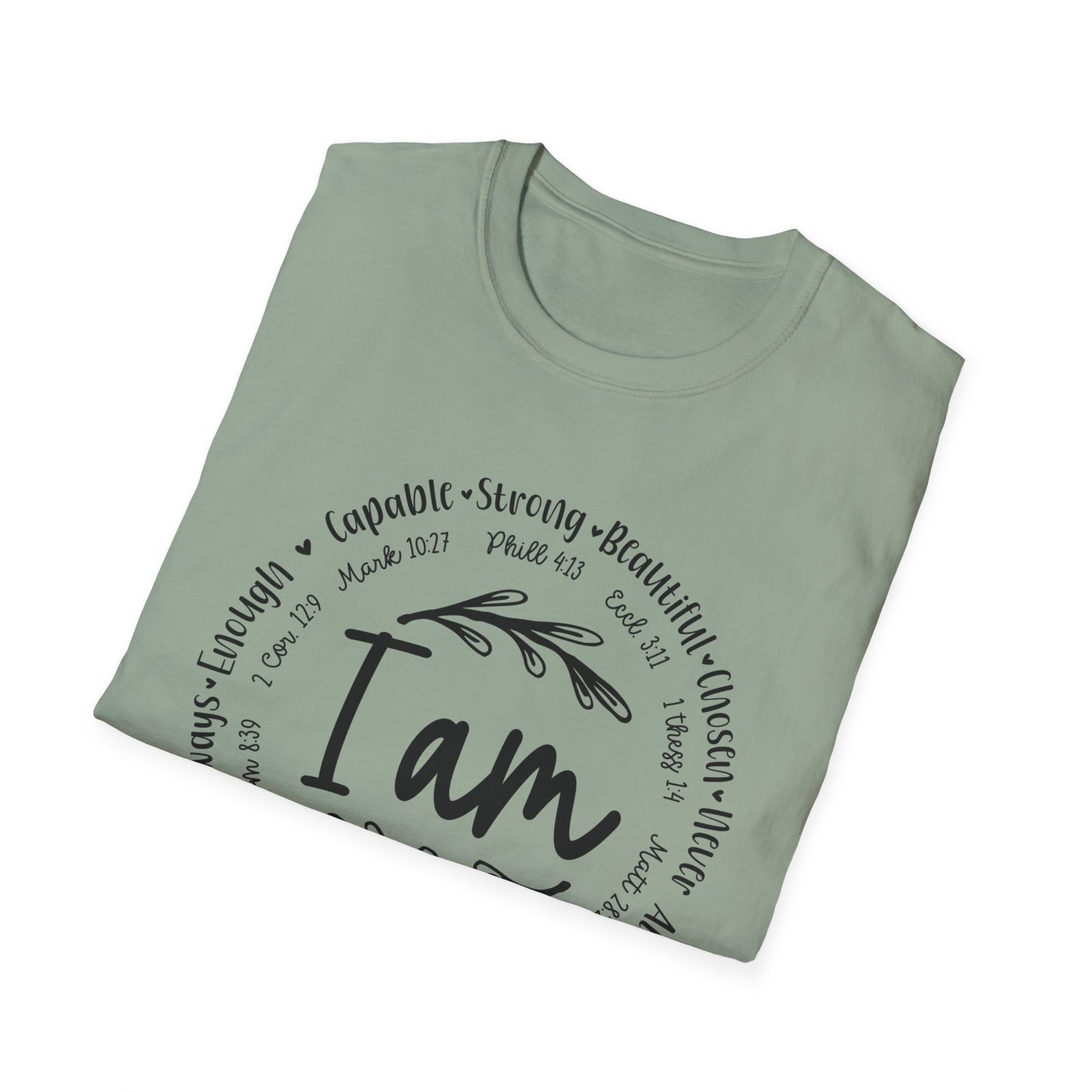 I am capable...Religious Bible Quote Unisex Softstyle T-Shirt, Faith-Based Tee, Christian Unisex Top, Inspirational Graphic Shirt