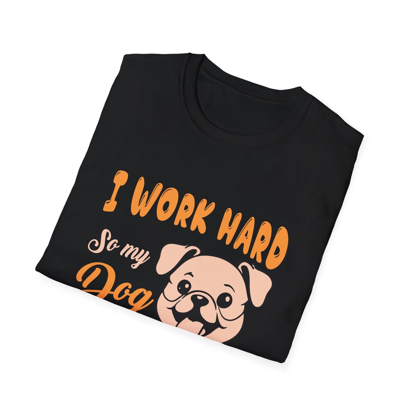 Dog Lover Unisex T-Shirt, Funny Work Hard Dog Mom Dad Tee, Gift for Pet Owners, Softstyle Graphic Shirt, Animal Rescue Apparel