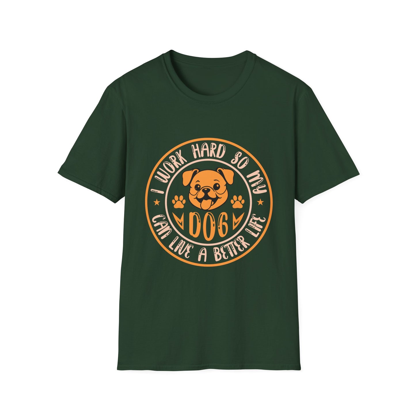 Dog Lover Unisex T-Shirt, Funny Work Hard Dog Mom Dad Tee, Gift for Pet Owners, Softstyle Graphic Shirt, Animal Rescue Apparel