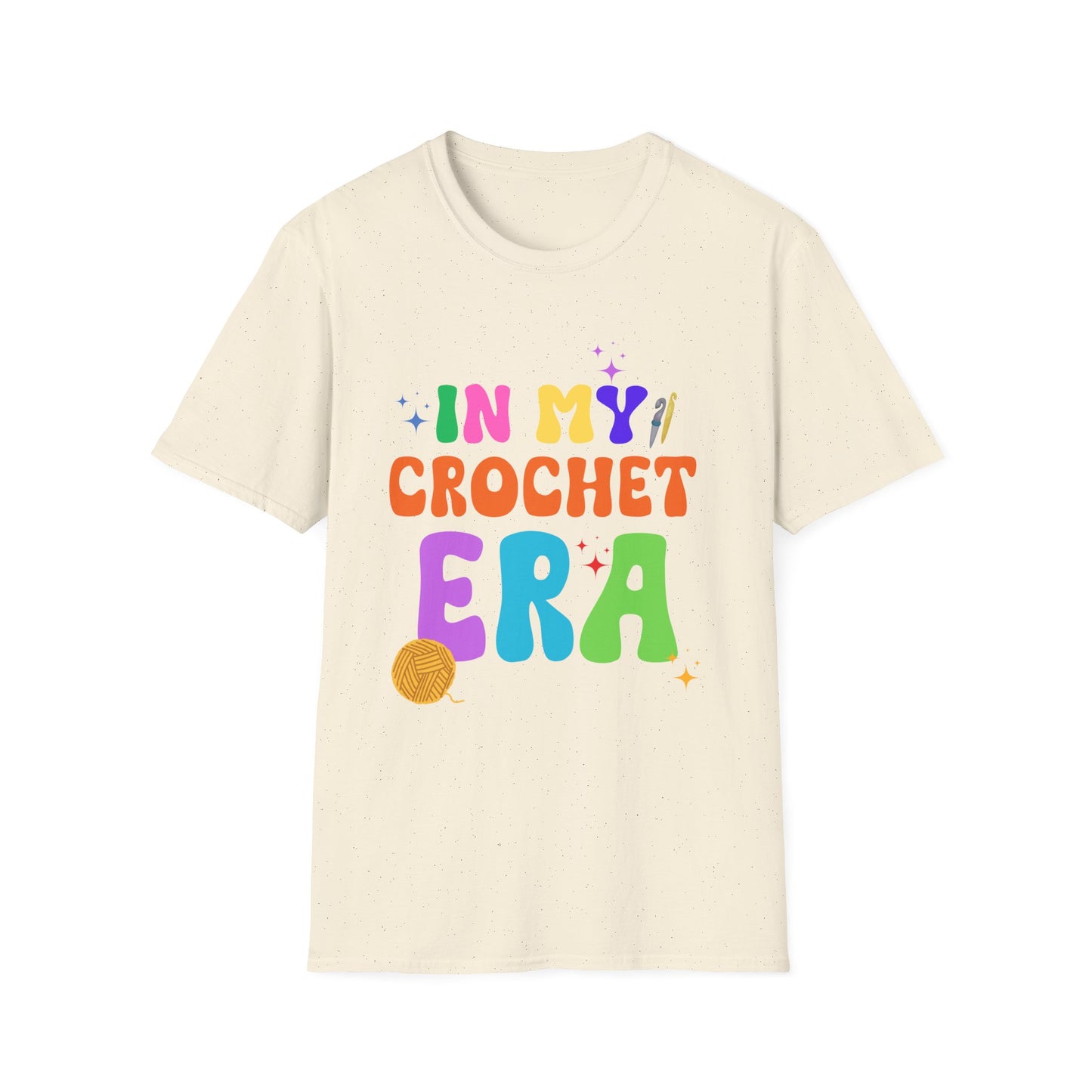 Crocheting Era Unisex T-Shirt, Handmade Crochet Lover Tee, Vintage Style Knitting Shirt, Crafty Gift for Knitters, Soft Cotton Top