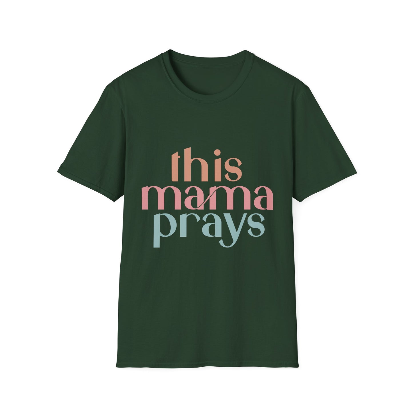 Praying Mama Unisex Softstyle T-Shirt, Mother's Day Gift, Christian Tee, Religious Shirt, Mom Prayer Apparel