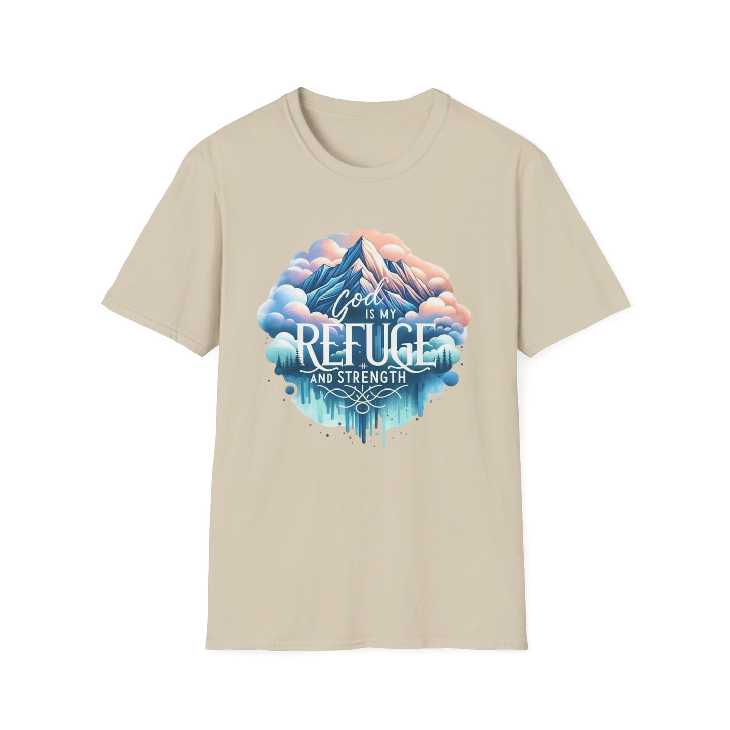 Religious Inspirational God is My Refuge and Strength Unisex T-Shirt, Christian Tee, Spiritual Clothing, Bible Quote Shirt, Christian Gift