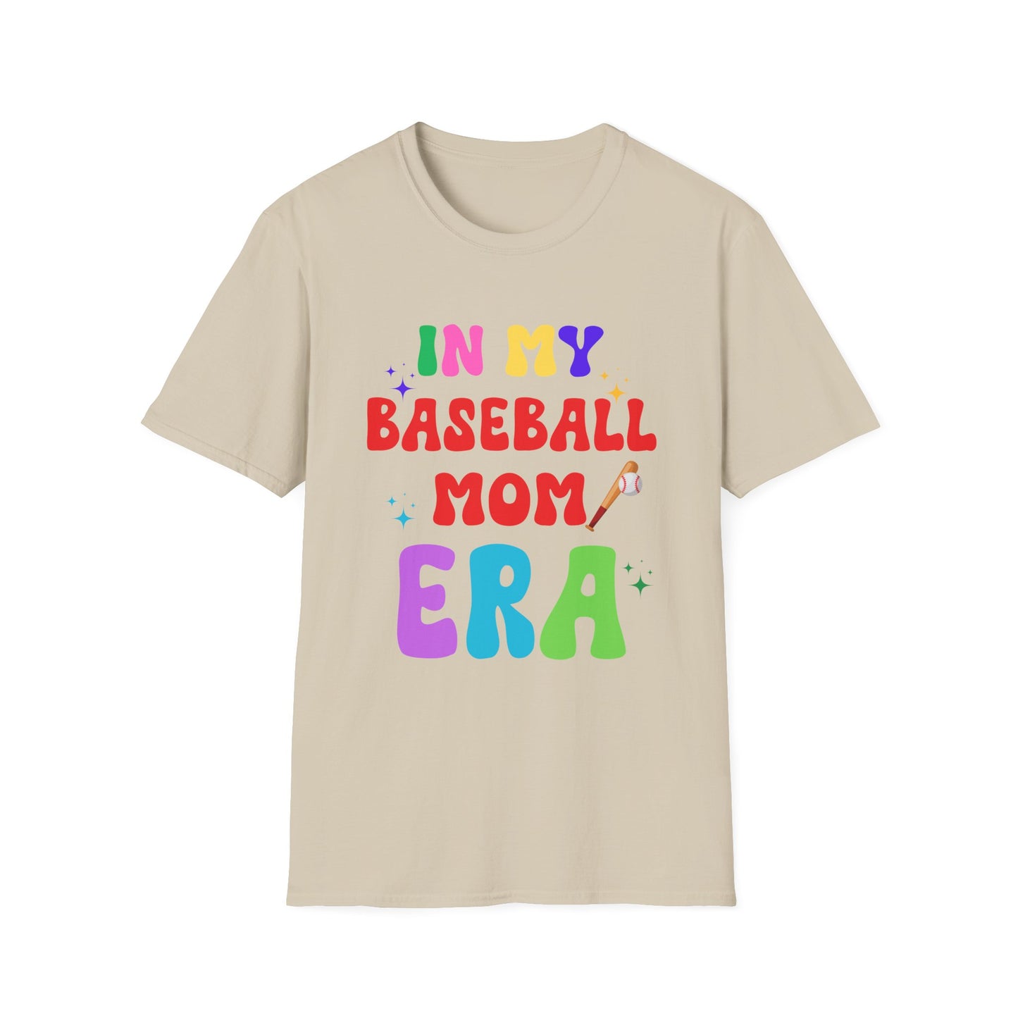 Baseball Mom Era Unisex Softstyle T-Shirt, Sports Mom Tee, Mom Life Shirt, Baseball Mom Gift, Softstyle Tee for Mom