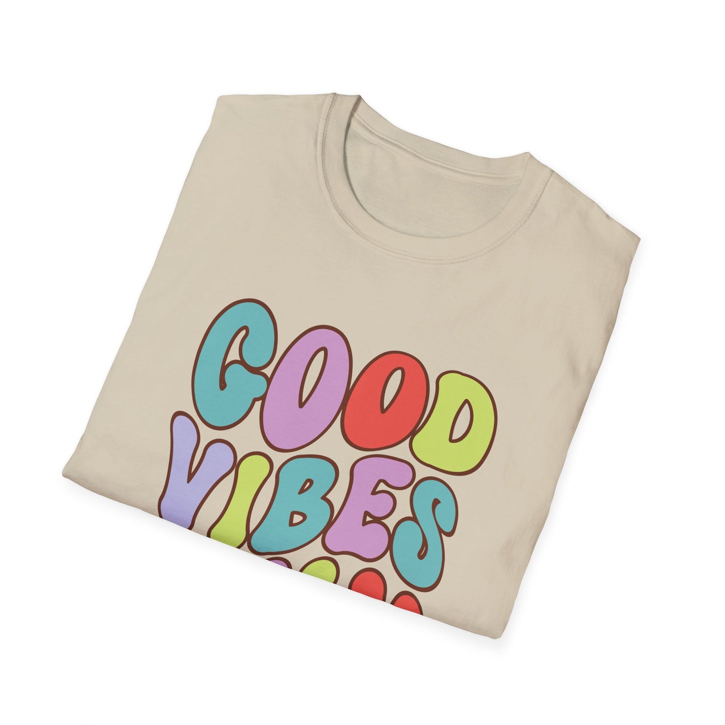 Good Vibes Only Unisex Softstyle T-Shirt, Positive Energy Tee, Inspirational Shirt, Motivational Top, Happiness Clothing