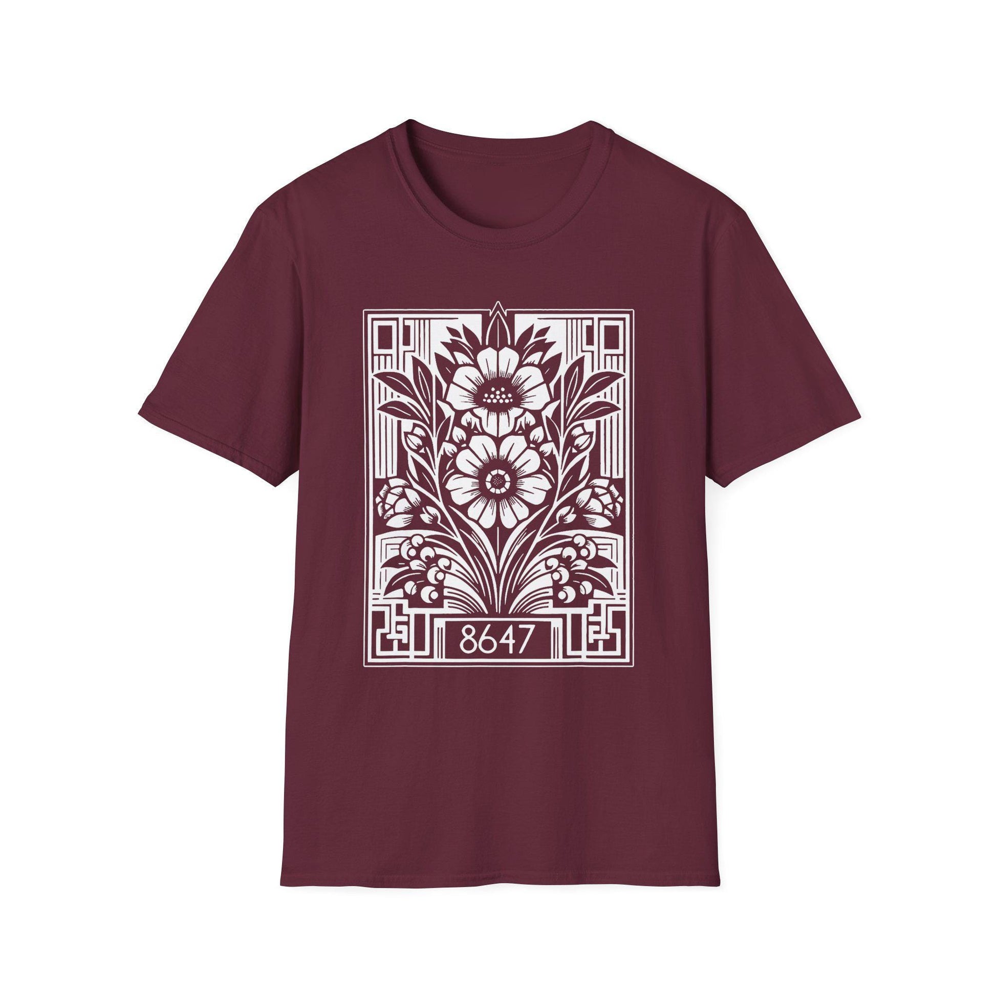 Subtle Anti Trump 8647 Floral Graphic Unisex T-Shirt, Resist Statement Tee, Protest Shirt, Political Activist Top, Feminist Apparel