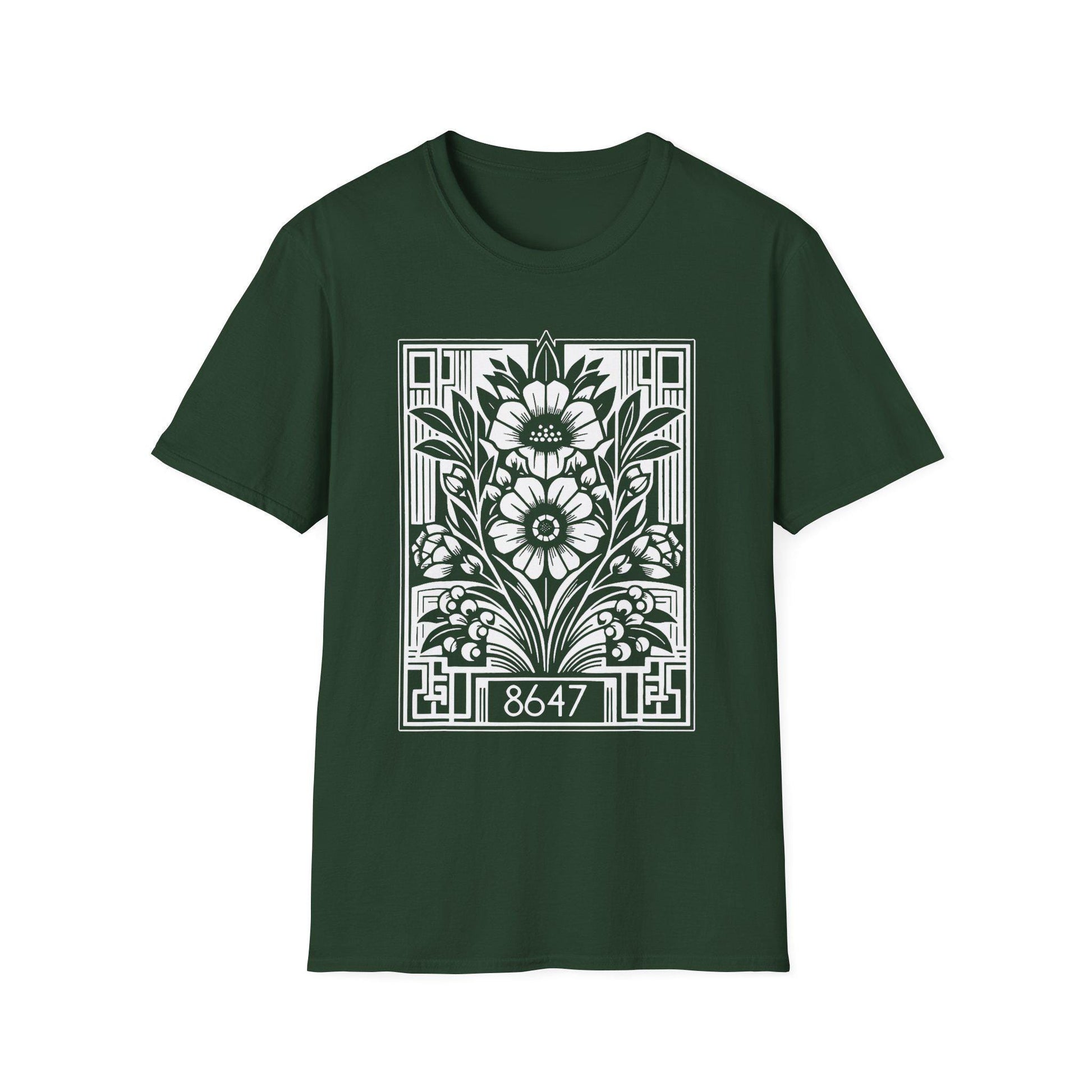 Subtle Anti Trump 8647 Floral Graphic Unisex T-Shirt, Resist Statement Tee, Protest Shirt, Political Activist Top, Feminist Apparel