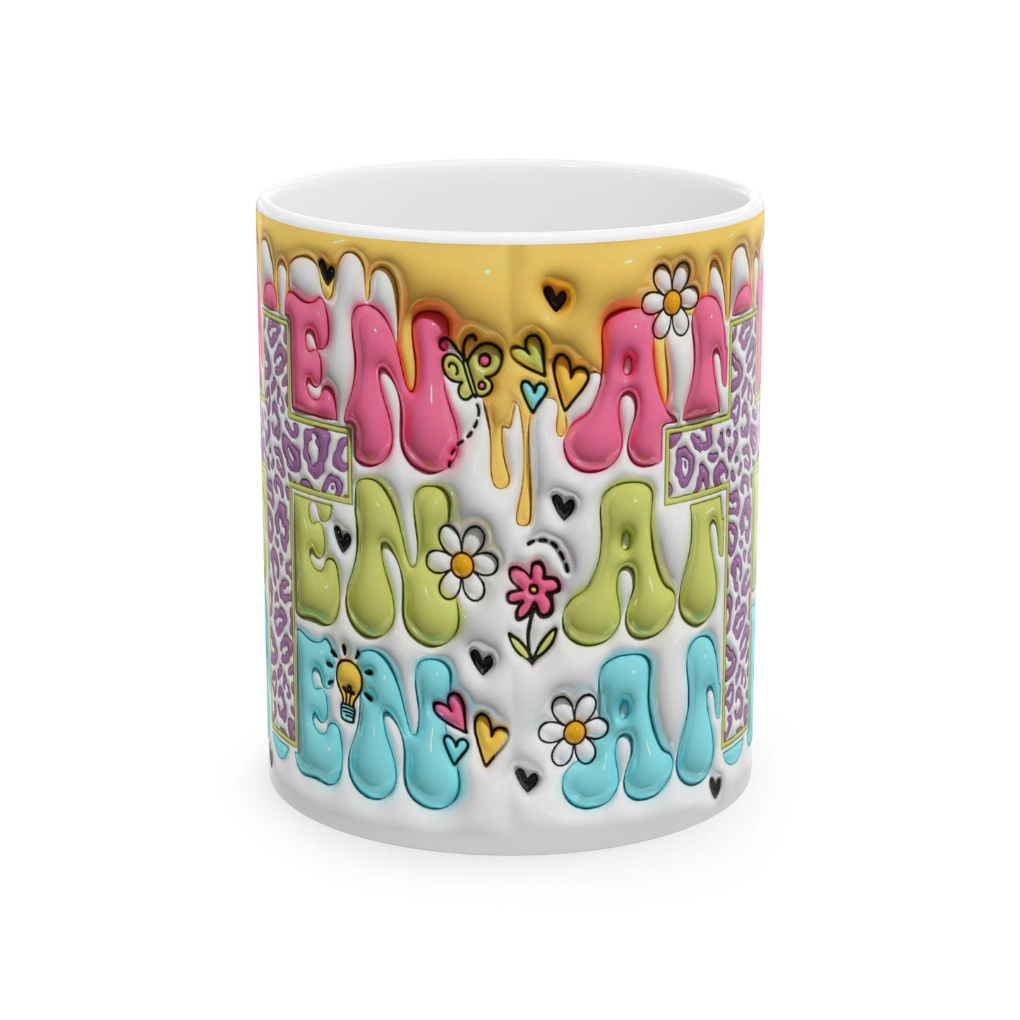 Whimsical Ceramic Mug - Perfect Gift for Friends, Vibrant Floral Design, Coffee Lovers, Tea Enthusiasts, Colorful Drinkware