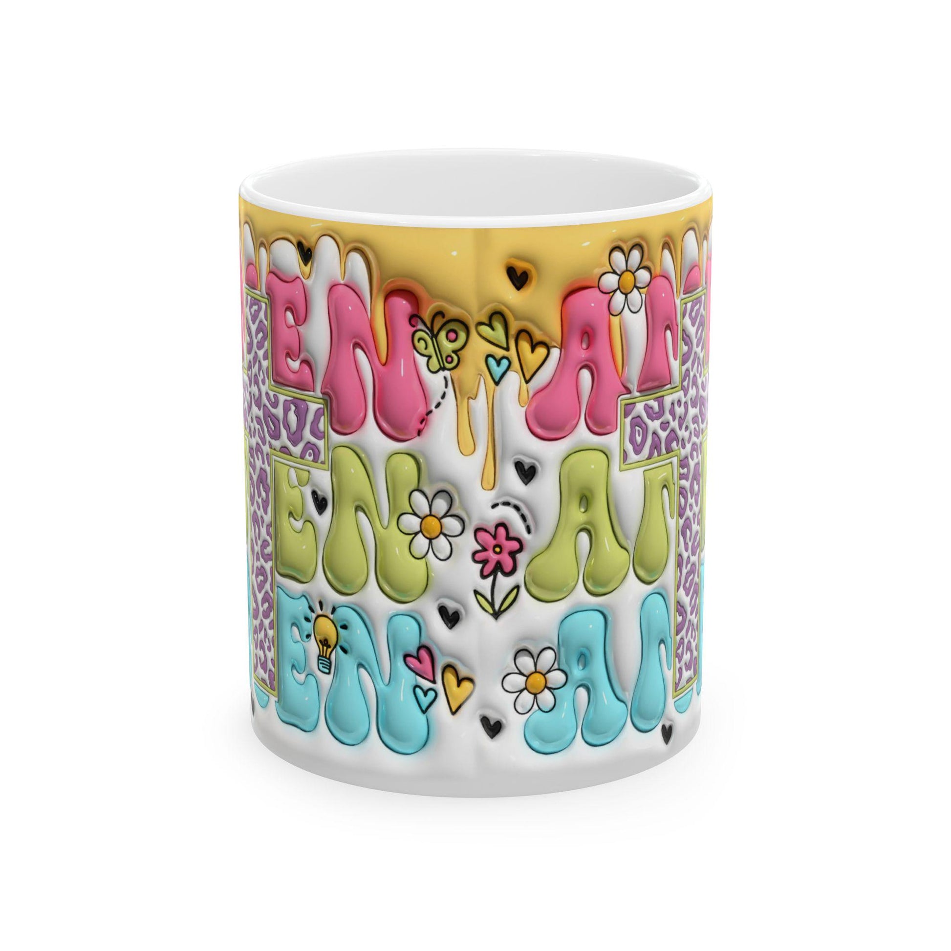 Whimsical Ceramic Mug - Perfect Gift for Friends, Vibrant Floral Design, Coffee Lovers, Tea Enthusiasts, Colorful Drinkware