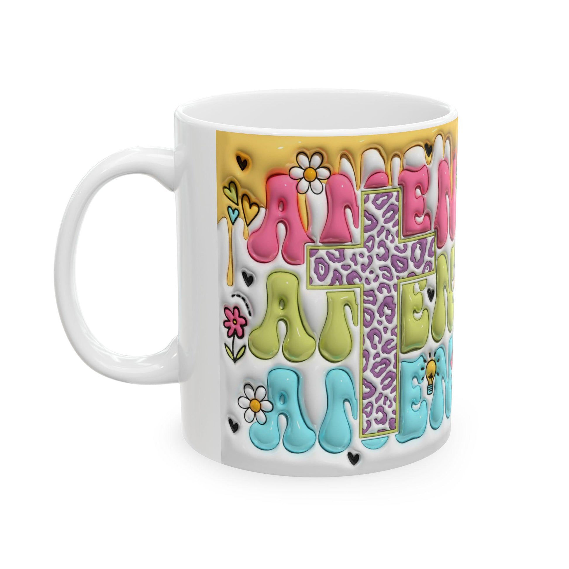 Whimsical Ceramic Mug - Perfect Gift for Friends, Vibrant Floral Design, Coffee Lovers, Tea Enthusiasts, Colorful Drinkware