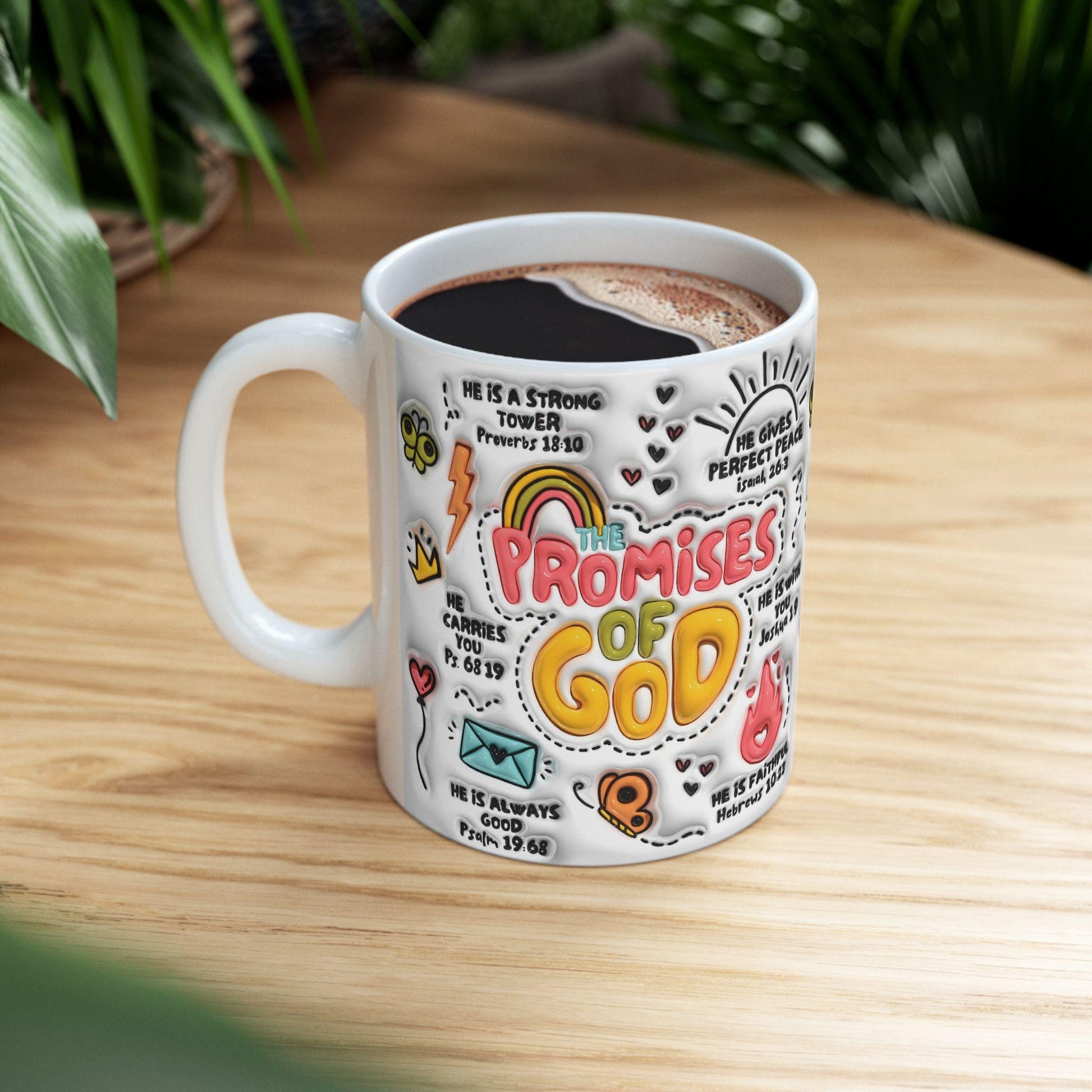 Inspirational Ceramic Mug - Promises of God, Faith-Based Gift, Christian Coffee Cup, Bible Verse Mug, Uplifting Drinkware, Devotional
