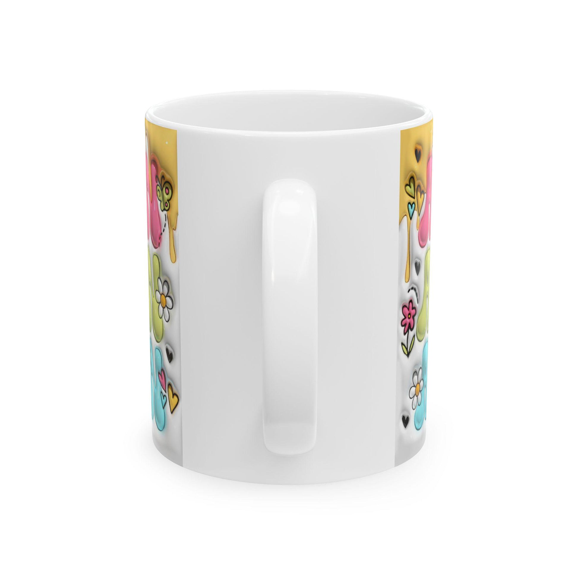 Whimsical Ceramic Mug - Perfect Gift for Friends, Vibrant Floral Design, Coffee Lovers, Tea Enthusiasts, Colorful Drinkware