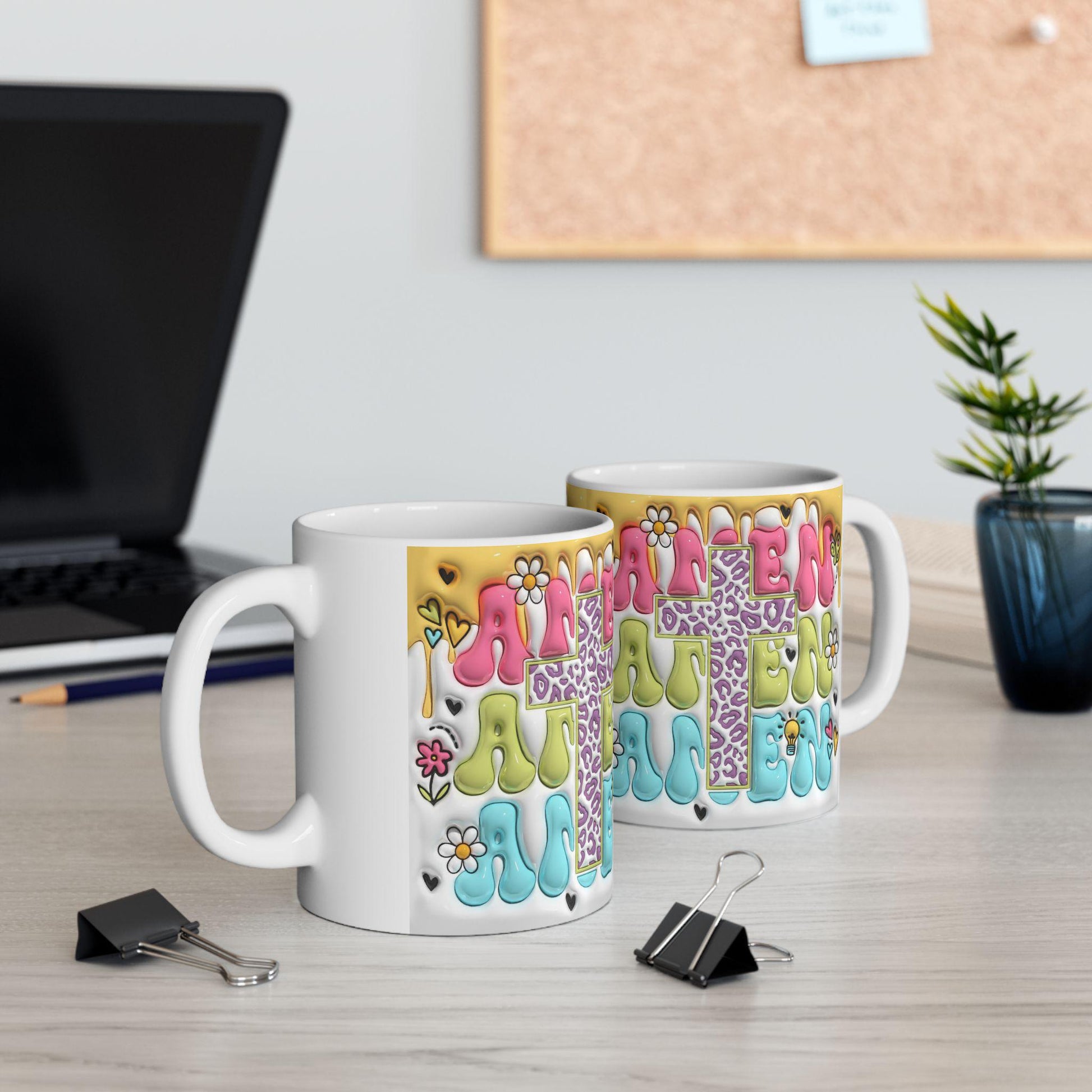 Whimsical Ceramic Mug - Perfect Gift for Friends, Vibrant Floral Design, Coffee Lovers, Tea Enthusiasts, Colorful Drinkware