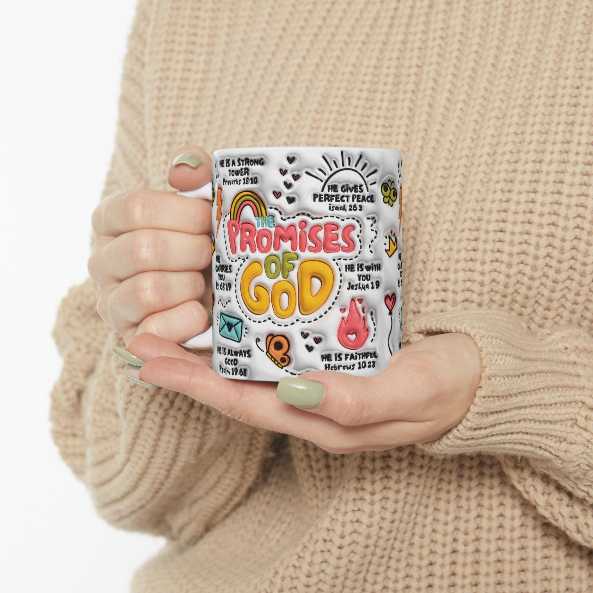 Inspirational Ceramic Mug - Promises of God, Faith-Based Gift, Christian Coffee Cup, Bible Verse Mug, Uplifting Drinkware, Devotional