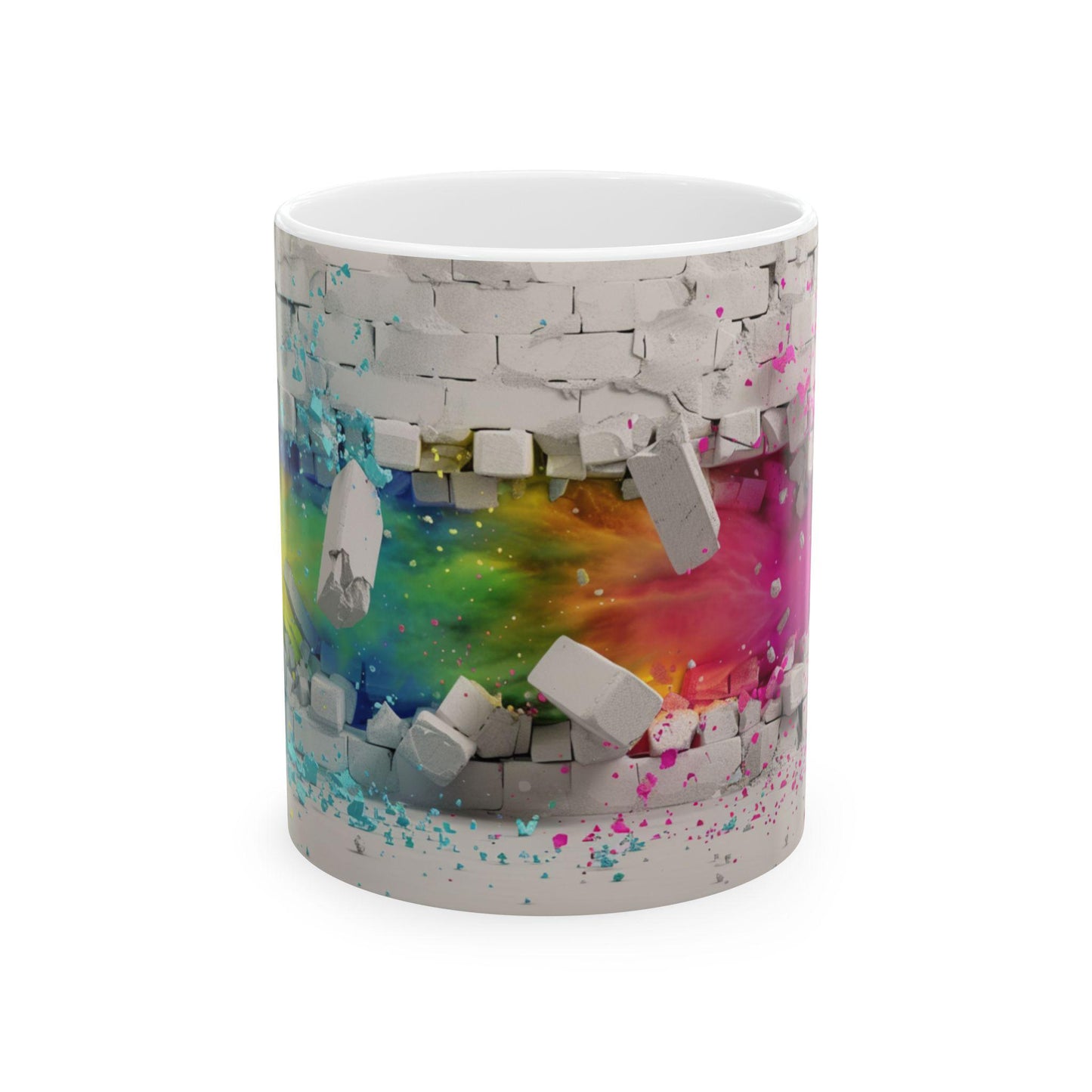 Colorful Breakthrough Ceramic Mug | Unique Art Mug for Home, Office, Gift Ideas, Vibrant Coffee Cup, Wall Art Inspired | 11oz & 15oz