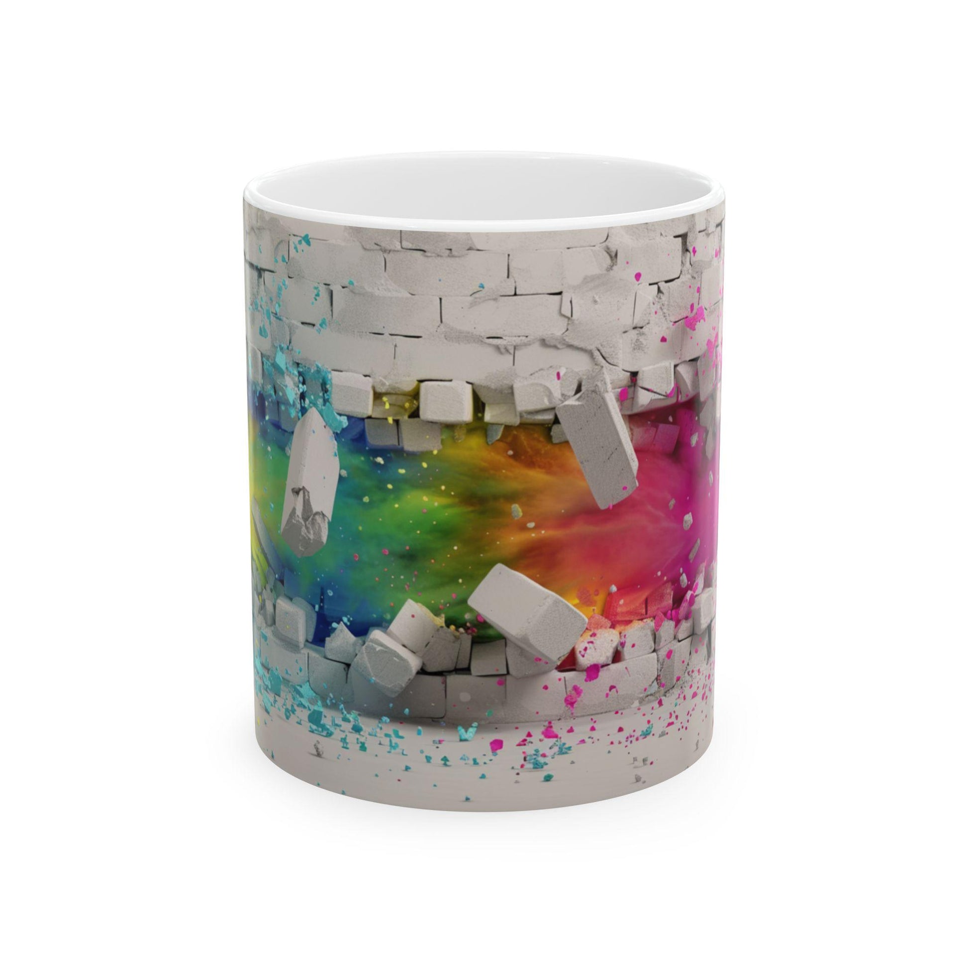 Colorful Breakthrough Ceramic Mug | Unique Art Mug for Home, Office, Gift Ideas, Vibrant Coffee Cup, Wall Art Inspired | 11oz & 15oz