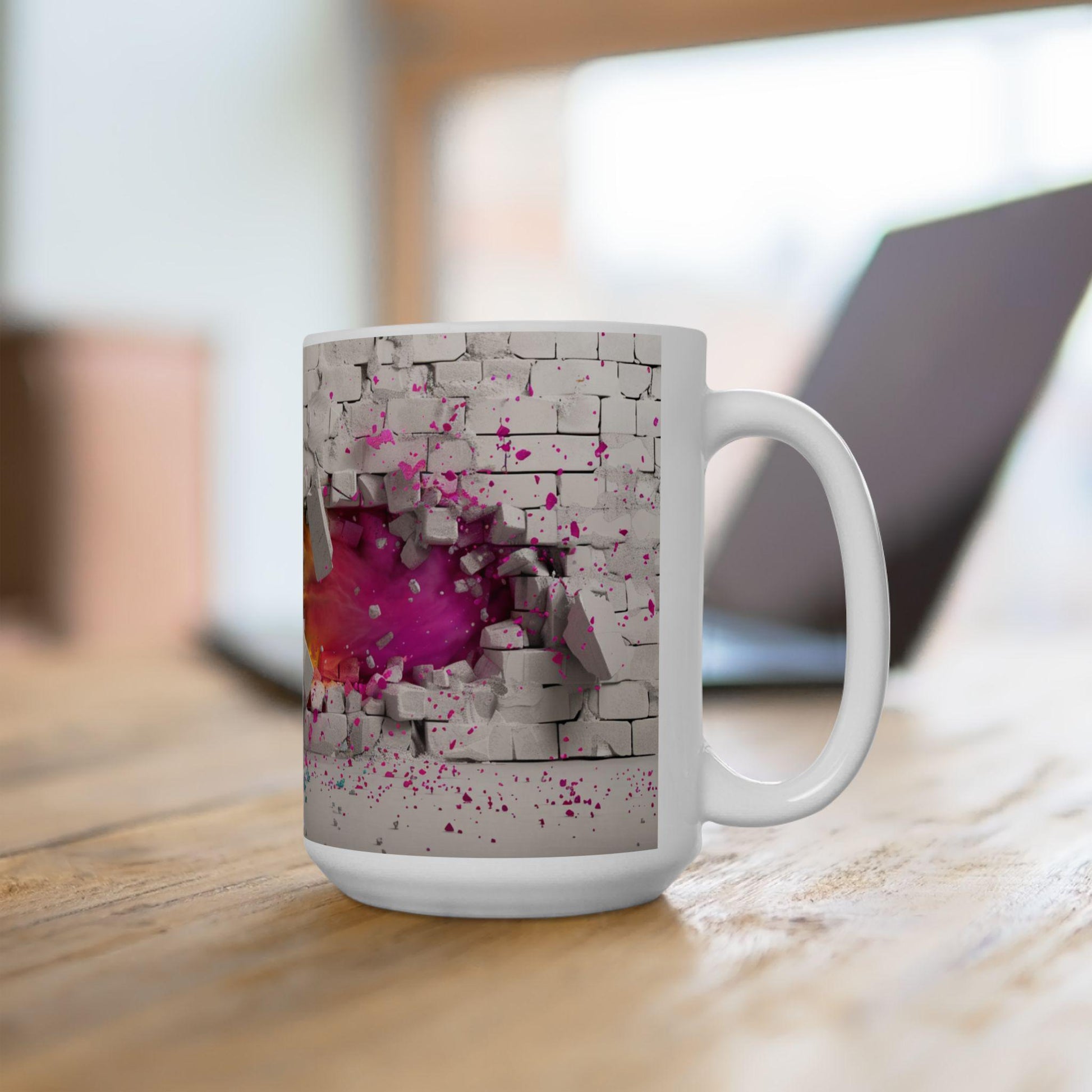 Colorful Breakthrough Ceramic Mug | Unique Art Mug for Home, Office, Gift Ideas, Vibrant Coffee Cup, Wall Art Inspired | 11oz & 15oz