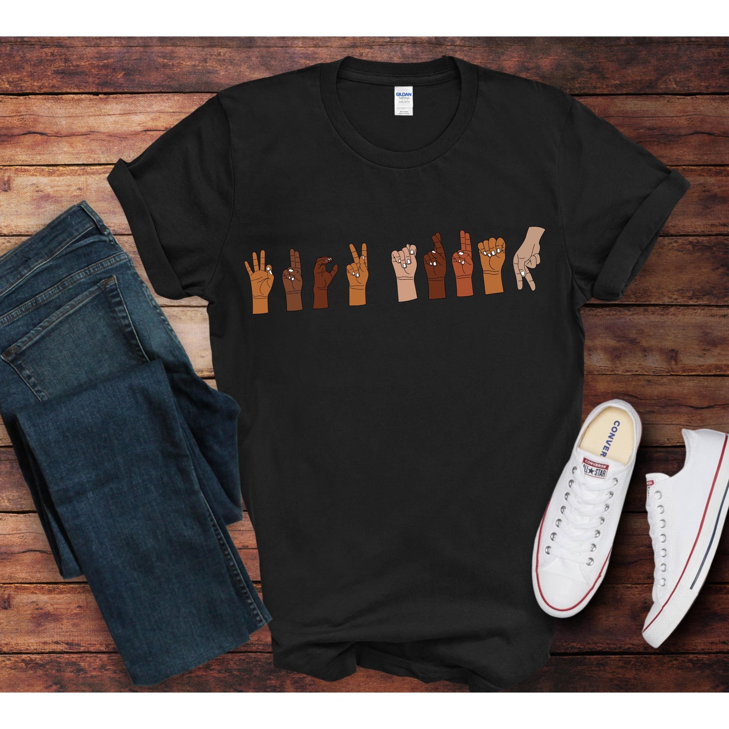 Unity Hands Graphic T-Shirt, Inclusive Tee, Unisex Softstyle Shirt, Casual Wear, Gift for Friends, Social Justice Fashion