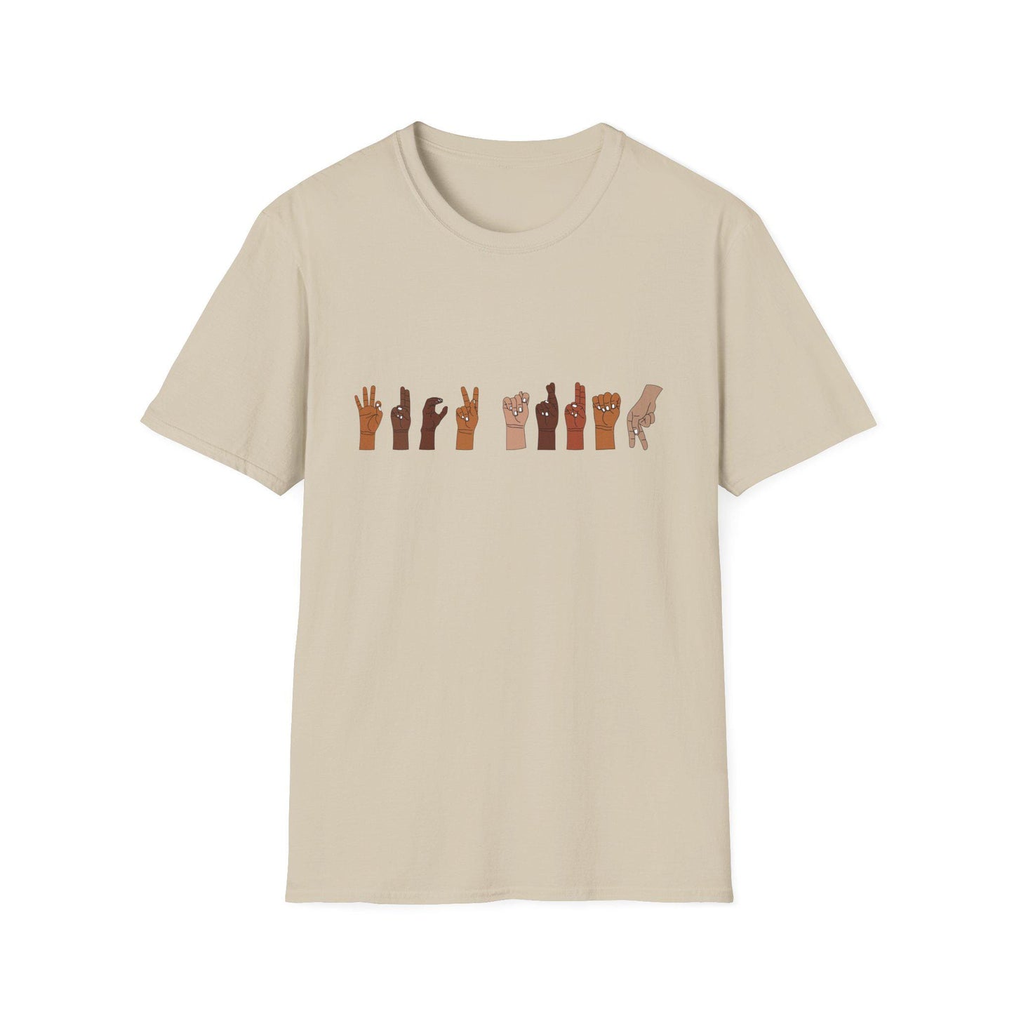 Unity Hands Graphic T-Shirt, Inclusive Tee, Unisex Softstyle Shirt, Casual Wear, Gift for Friends, Social Justice Fashion