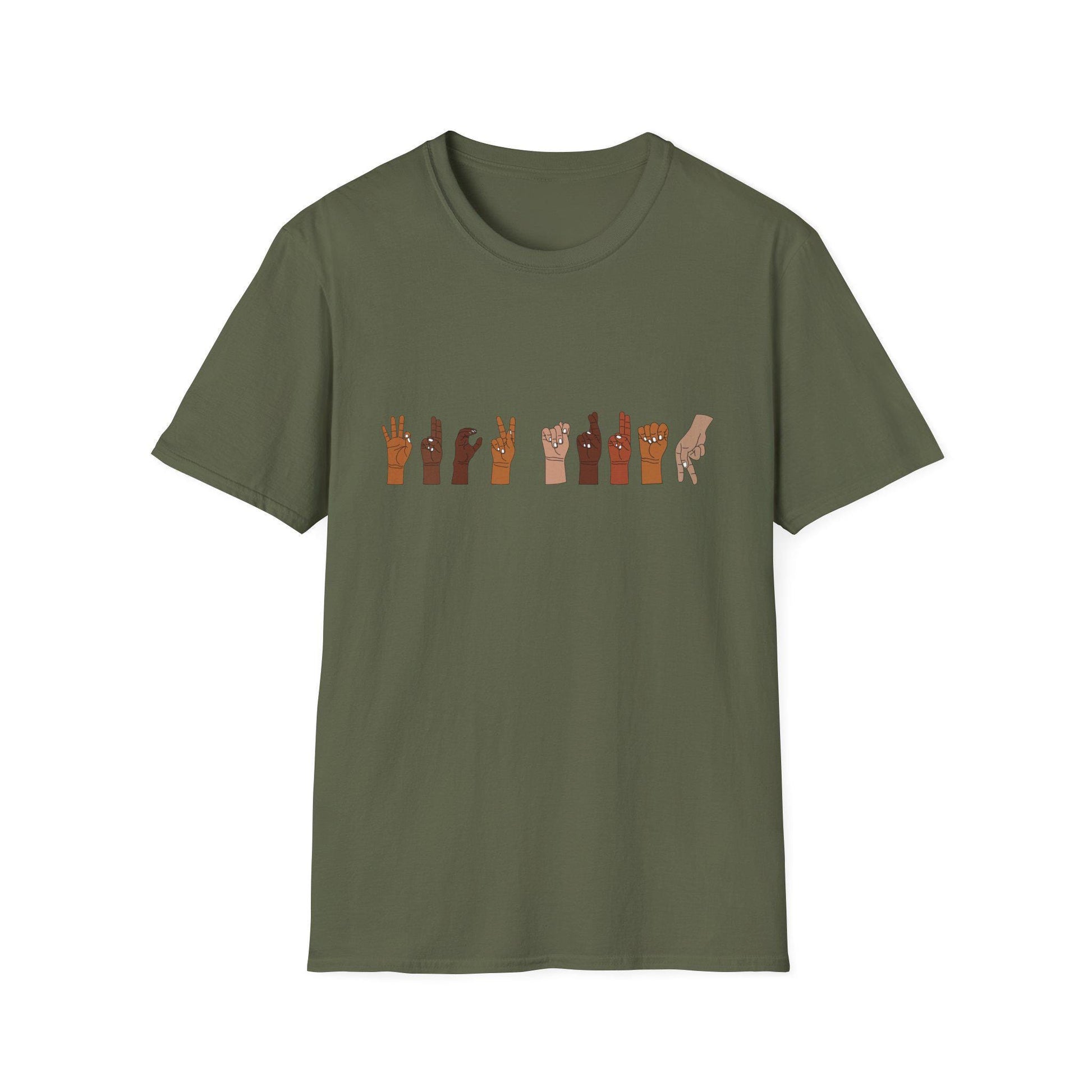 Unity Hands Graphic T-Shirt, Inclusive Tee, Unisex Softstyle Shirt, Casual Wear, Gift for Friends, Social Justice Fashion