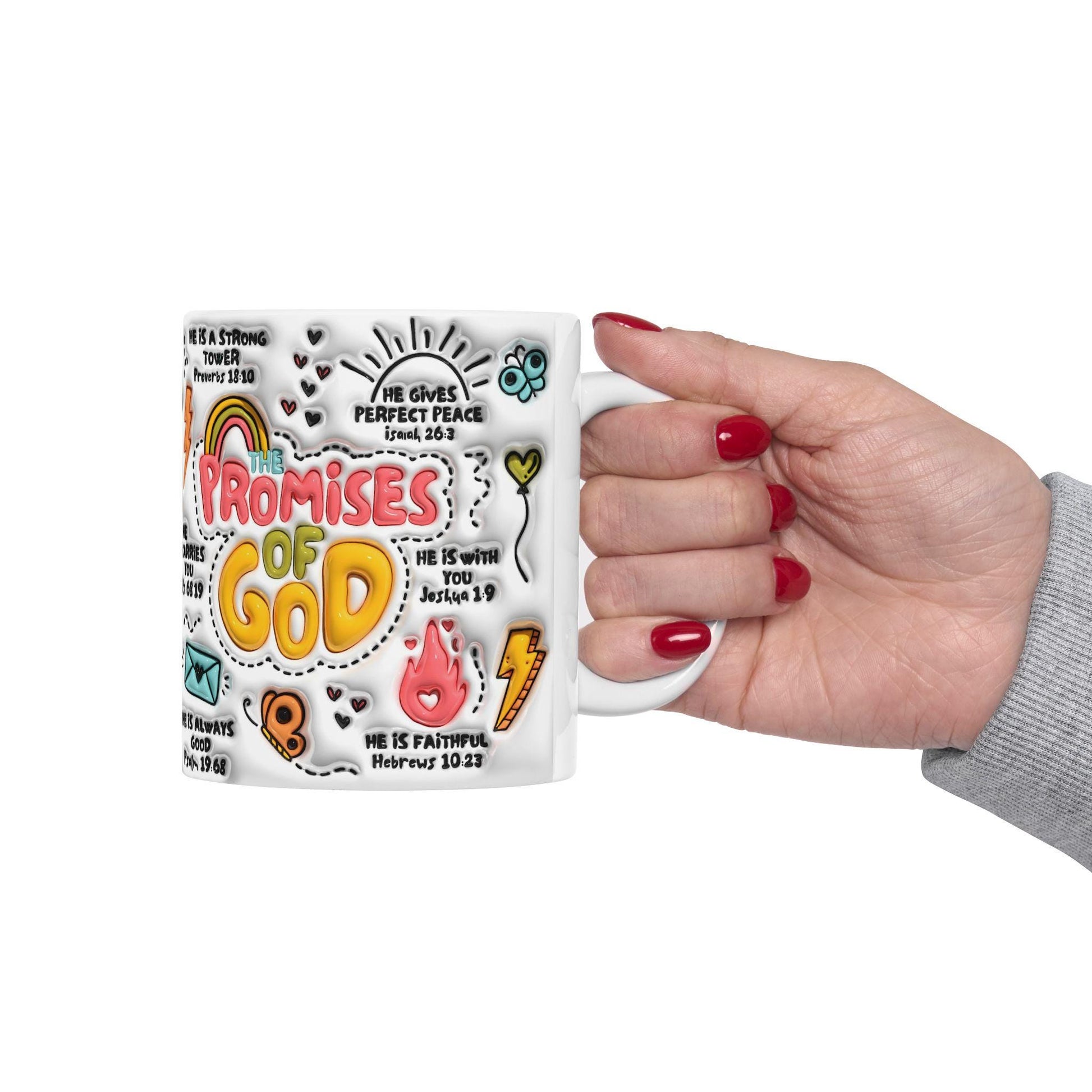 Inspirational Ceramic Mug - Promises of God, Faith-Based Gift, Christian Coffee Cup, Bible Verse Mug, Uplifting Drinkware, Devotional