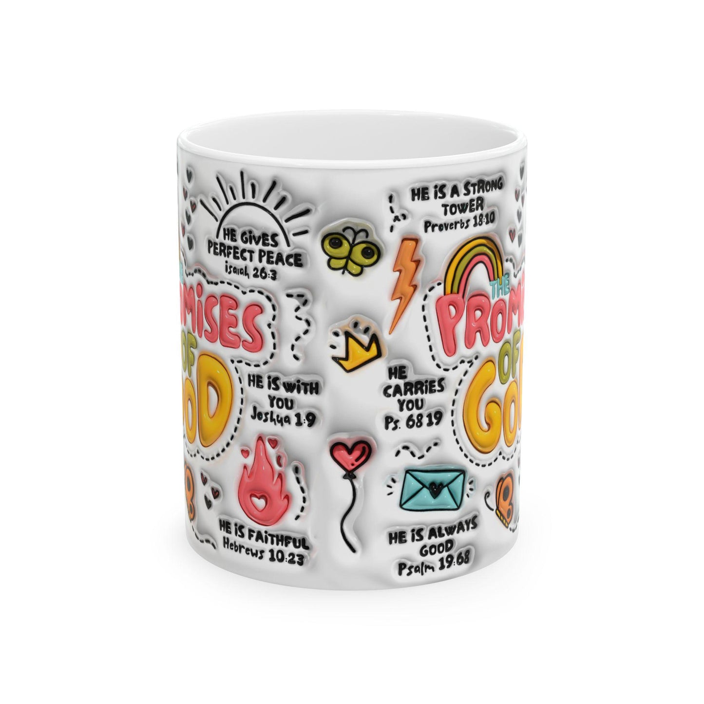 Inspirational Ceramic Mug - Promises of God, Faith-Based Gift, Christian Coffee Cup, Bible Verse Mug, Uplifting Drinkware, Devotional