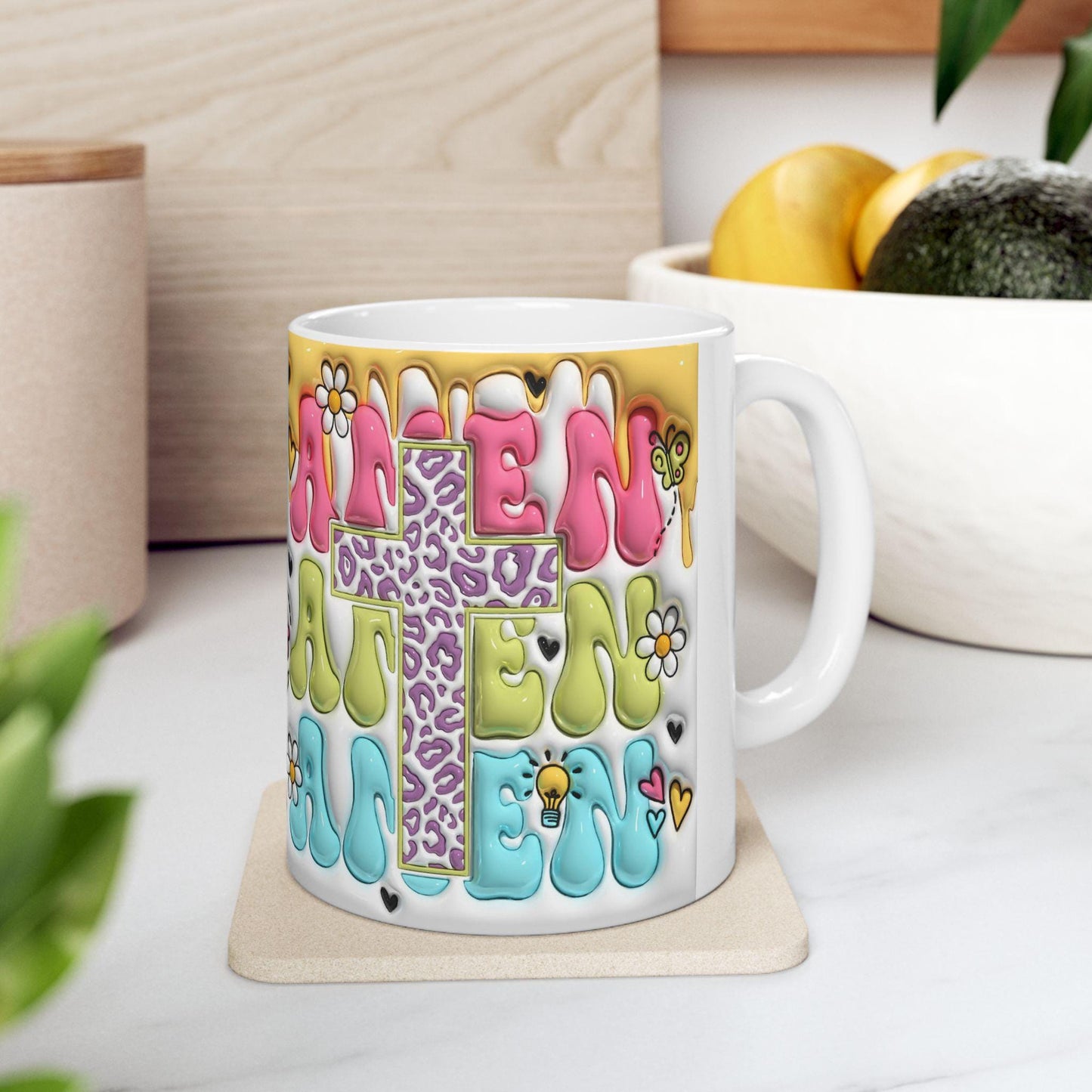 Whimsical Ceramic Mug - Perfect Gift for Friends, Vibrant Floral Design, Coffee Lovers, Tea Enthusiasts, Colorful Drinkware