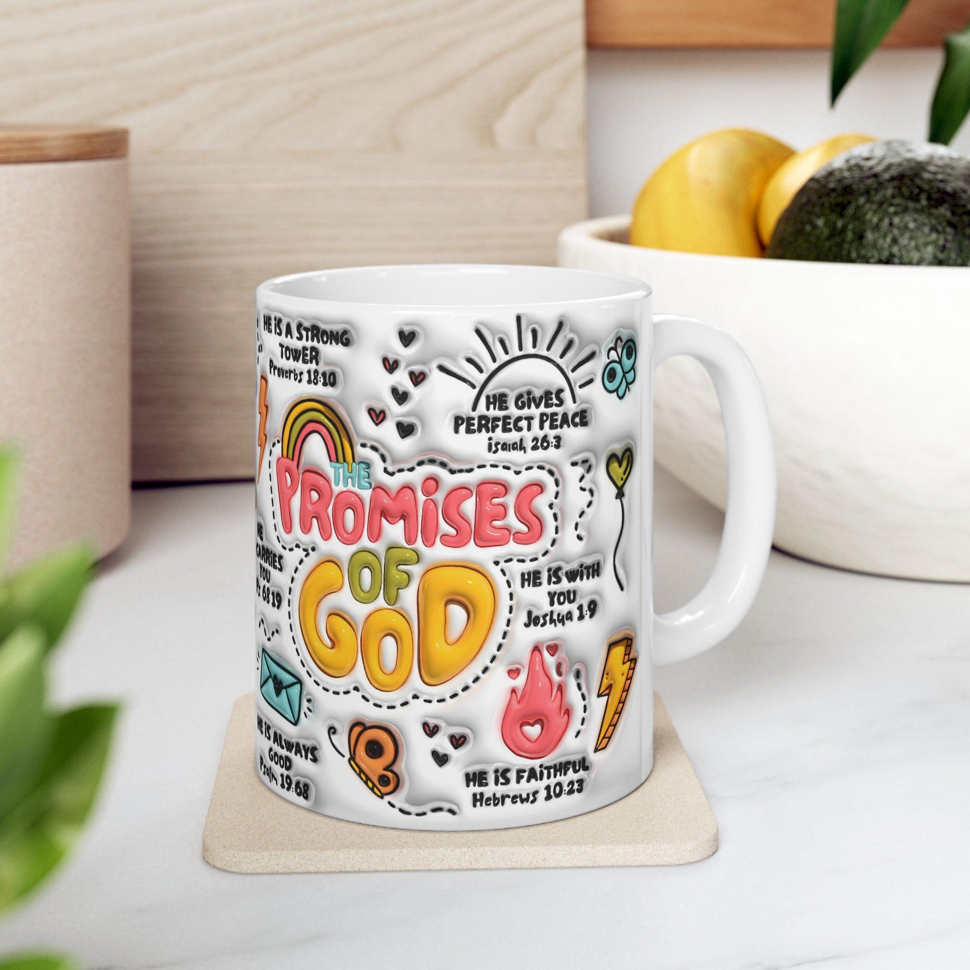 Inspirational Ceramic Mug - Promises of God, Faith-Based Gift, Christian Coffee Cup, Bible Verse Mug, Uplifting Drinkware, Devotional