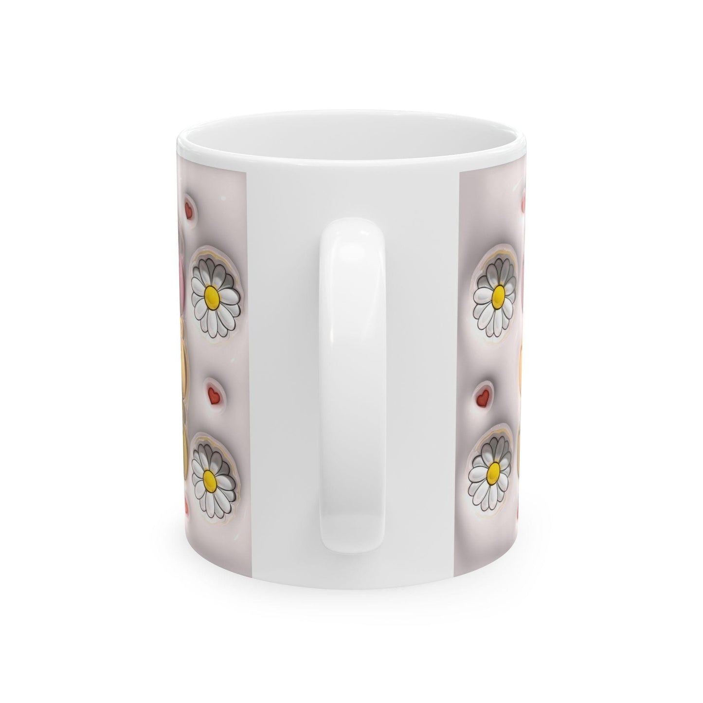 Flower Power Ceramic Mug - Inspirational Jesus Design, Faith Gift, Coffee Lover's Cup, Cute Floral Mug, Perfect for Holidays