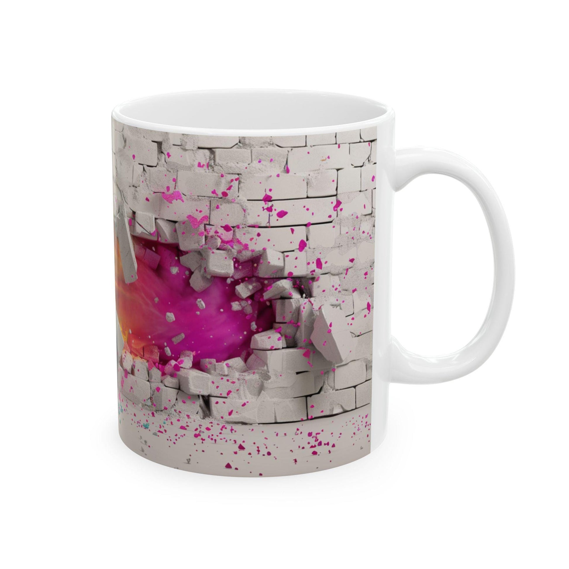 Colorful Breakthrough Ceramic Mug | Unique Art Mug for Home, Office, Gift Ideas, Vibrant Coffee Cup, Wall Art Inspired | 11oz & 15oz