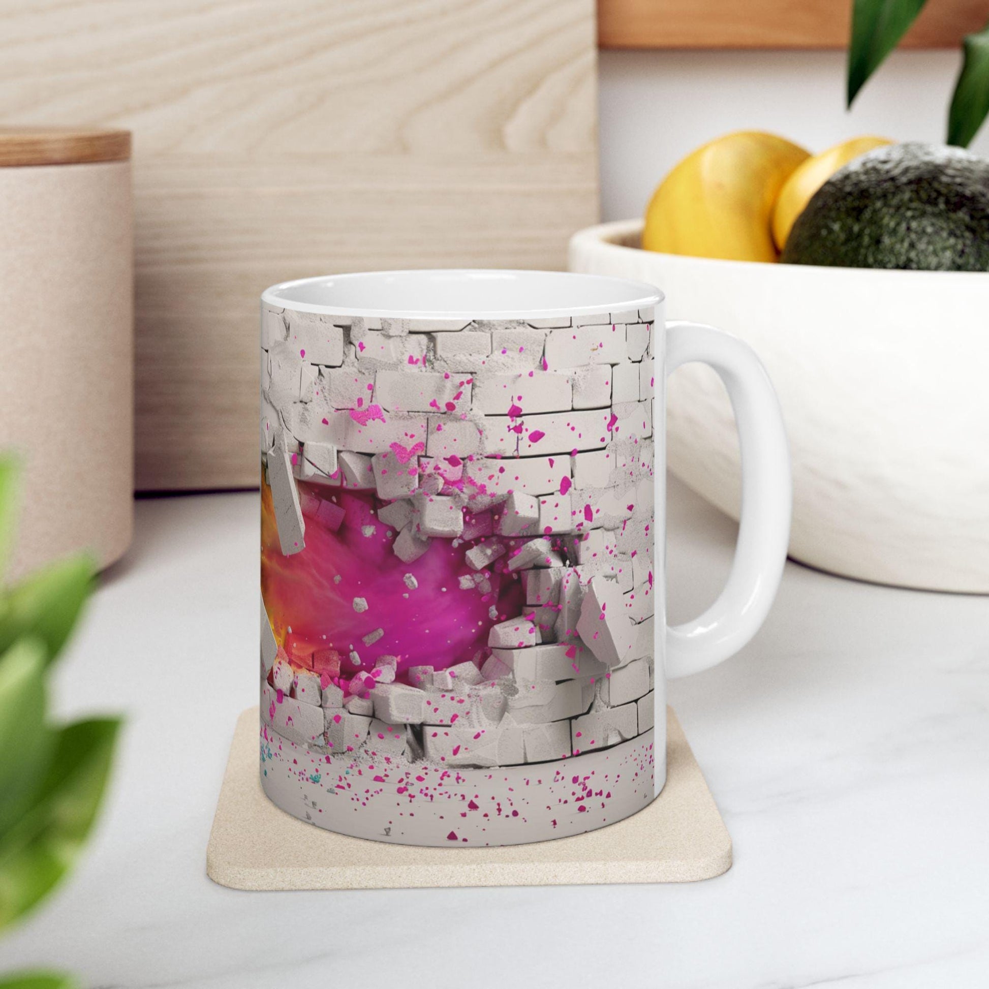 Colorful Breakthrough Ceramic Mug | Unique Art Mug for Home, Office, Gift Ideas, Vibrant Coffee Cup, Wall Art Inspired | 11oz & 15oz
