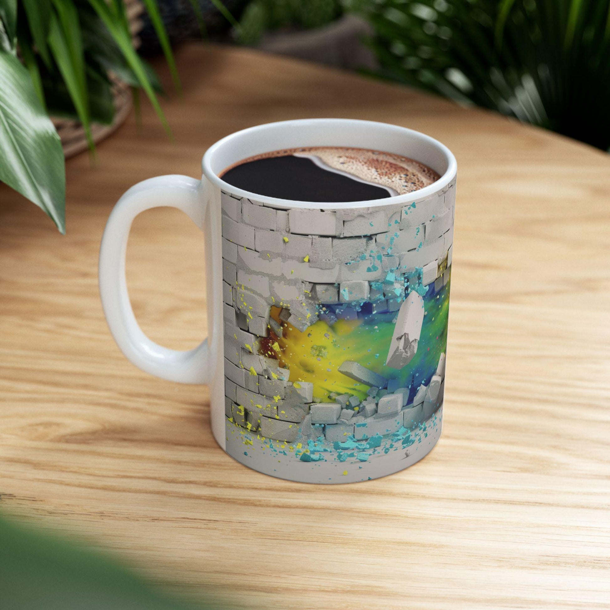 Colorful Breakthrough Ceramic Mug | Unique Art Mug for Home, Office, Gift Ideas, Vibrant Coffee Cup, Wall Art Inspired | 11oz & 15oz