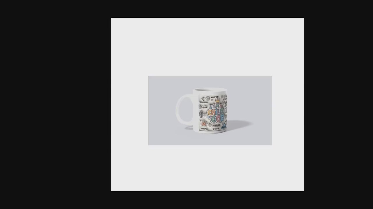 Inspirational Ceramic Mug, Child of God Coffee Cup, Positive Affirmation Gift for Friends, Motivational Mug, Faith-Based Kitchen Decor,