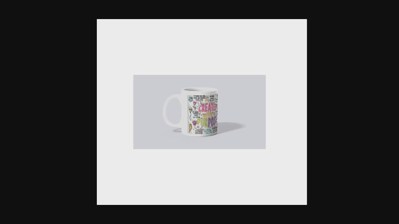 Inspirational Ceramic Mug - Created with a Purpose - Motivational Gift for Friends, Study, Self-Care, Encouragement, Office Decor, Home