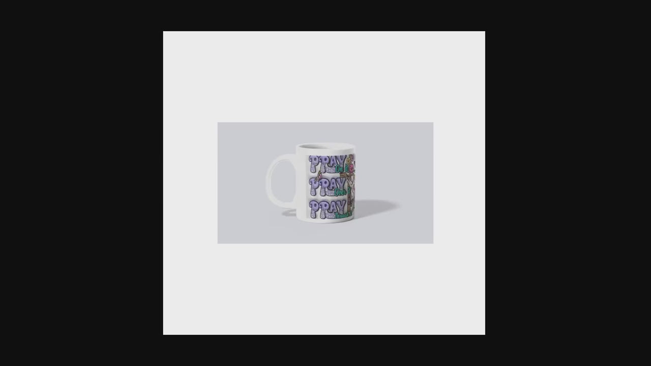 Inspirational Ceramic Mug - "Pray Over It" - Motivational Coffee Cup, Gift for Friends, Encouragement Mug, Home Decor, Faith-based Beverage
